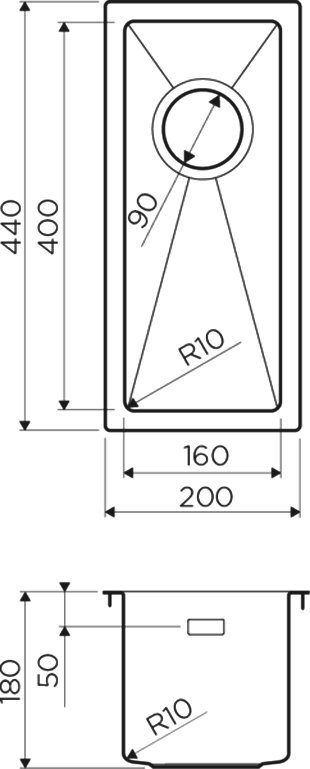 Дополнительная мойка Omoikiri Taki 20-U/IF-LG светлое золото 4973091 - 1