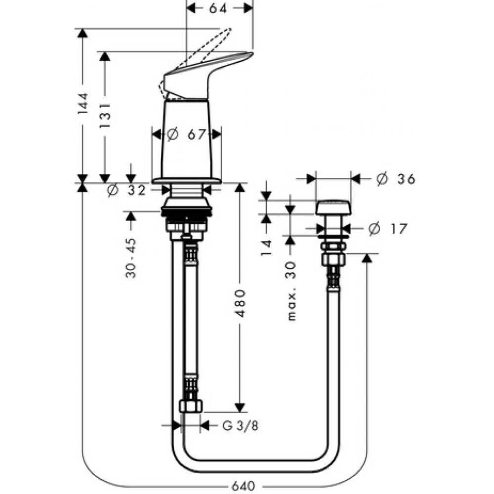 Набор для биде с вертикальной струей Hansgrohe 71629000 - 1