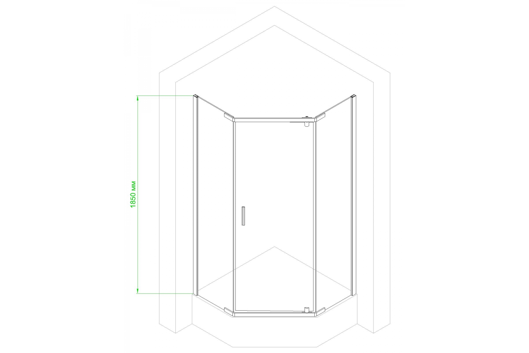 Душевой уголок Royal Bath TR 85х100 профиль белый стекло матовое RB1085TR-C - 2