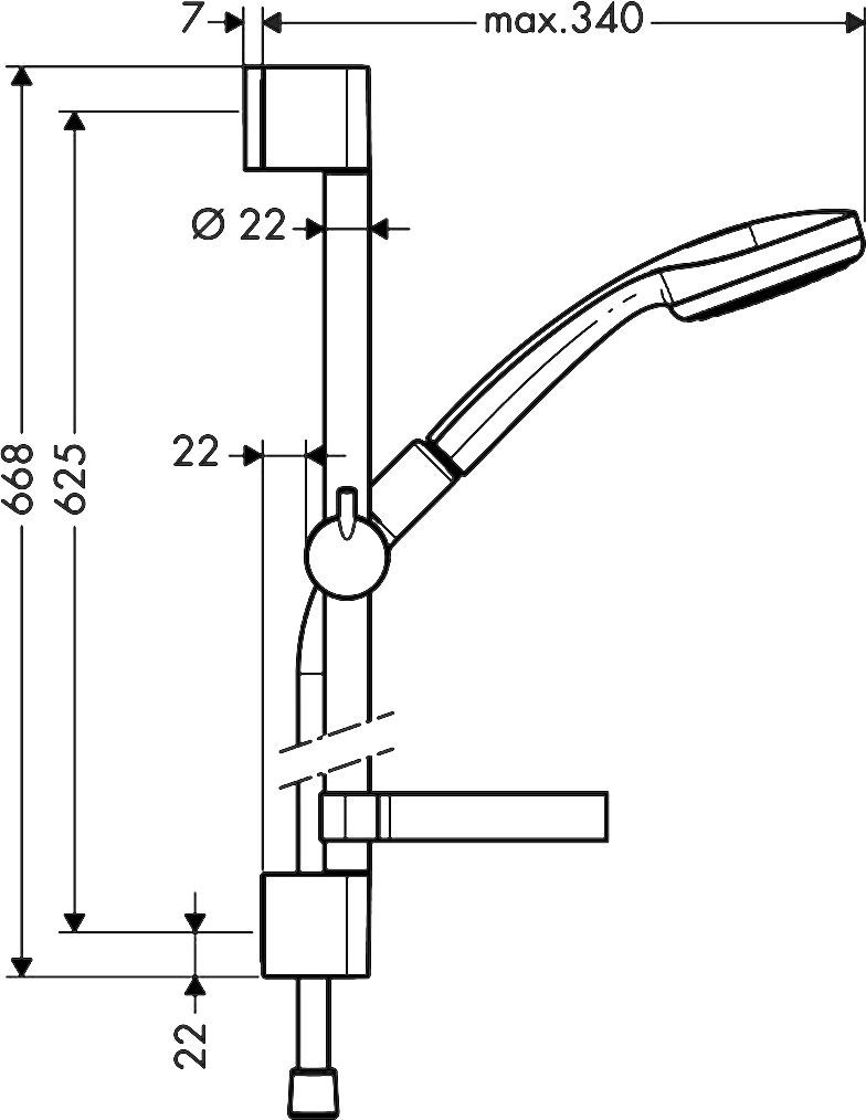 Душевой гарнитур Hansgrohe Croma 100 1jet 27717000  Unica'C - 10