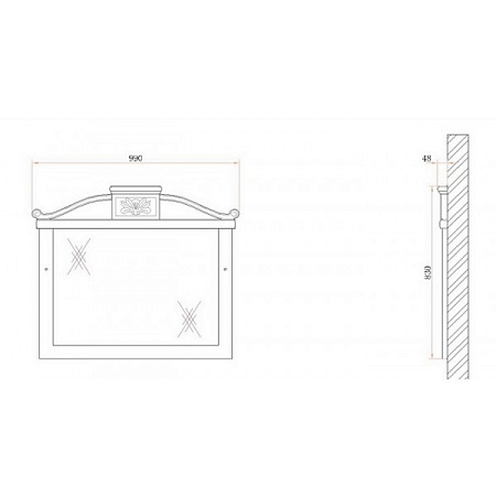 Зеркало Belbagno Privamera 99х83 белый античный  BB45S/WA - 2