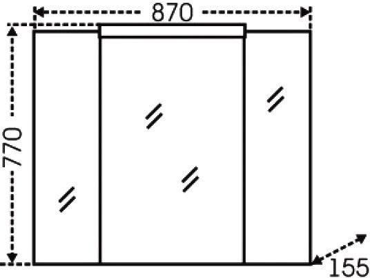 Зеркало-шкаф Санта Стандарт 87 см  113018 - 4