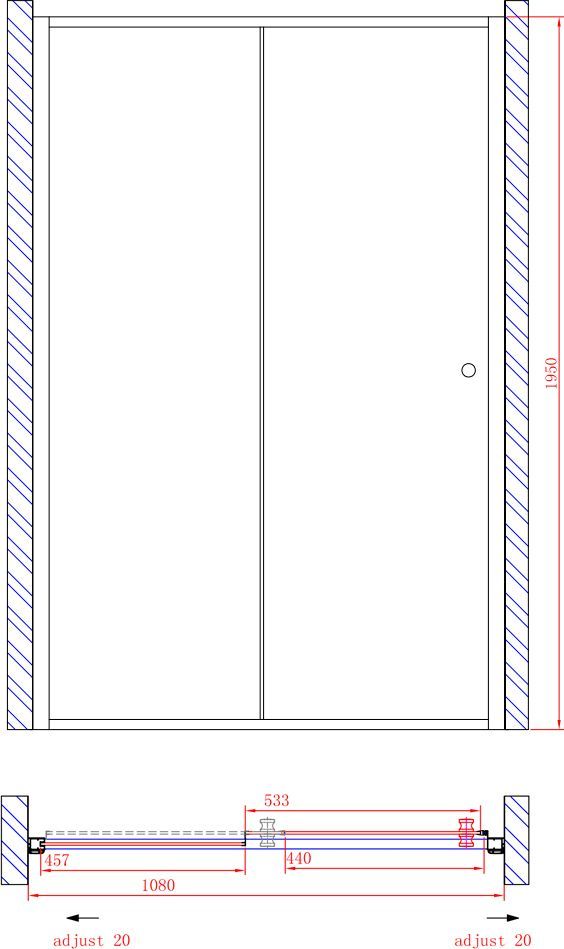 Душевая дверь в нишу Cezares Anima W BF1 110 C Cr ANIMA-W-BF-1-110-C-Cr - 3