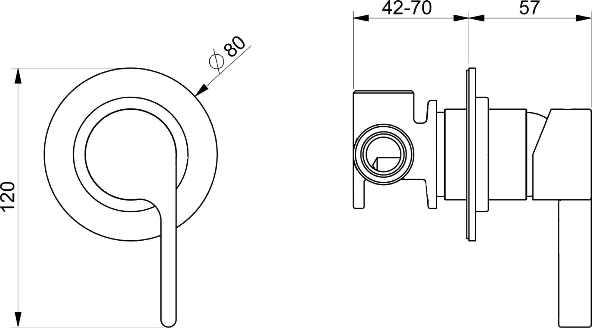 Смеситель Webert DoReMi DR880101015 С ВНУТРЕННЕЙ ЧАСТЬЮ, хром - 1