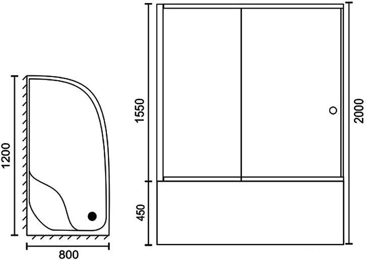 Душевой уголок Royal Bath BK 120х80 L с поддоном профиль белый стекло прозрачное RB8120BK-T-L - 5