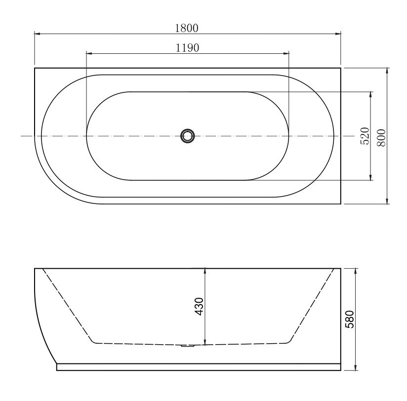 Акриловая ванна Aquanet Elegant B 260049 180, белая 3806-N-GW - 1