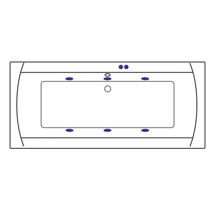 Ванна акриловая Excellent Aquaria Lux Soft 180х80 с гидромассажем белый - хром WAEX.AQU18.SOFT.CR - 4
