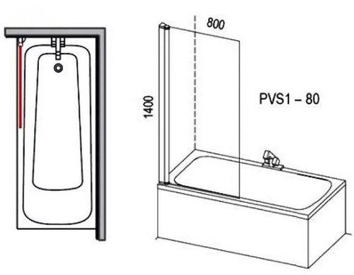 Шторки для ванной Ravak Pivot 80 см  79840100Z1 - 3