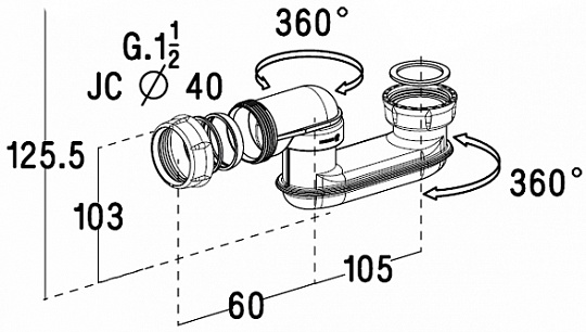 Ванна чугунная 170х80 Jacob Delafon Volute 6D063-00 - 4