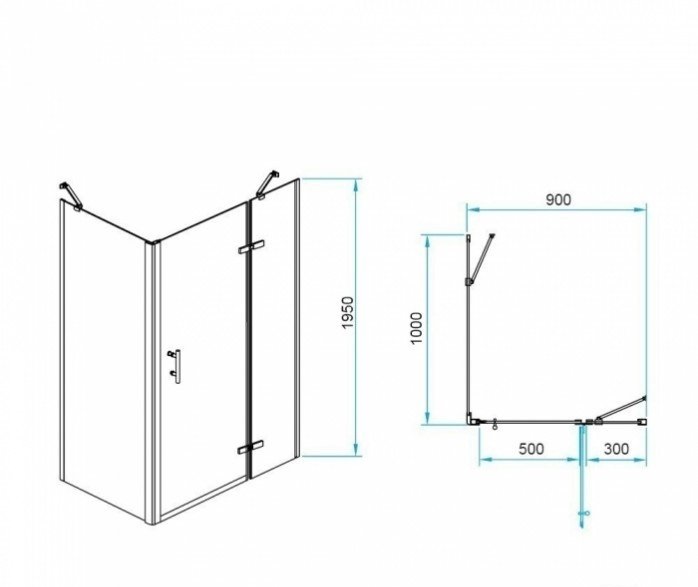 Душевой уголок RGW Passage PA-77B R 90x100 профиль черный стекло прозрачное 41087790-084R - 2