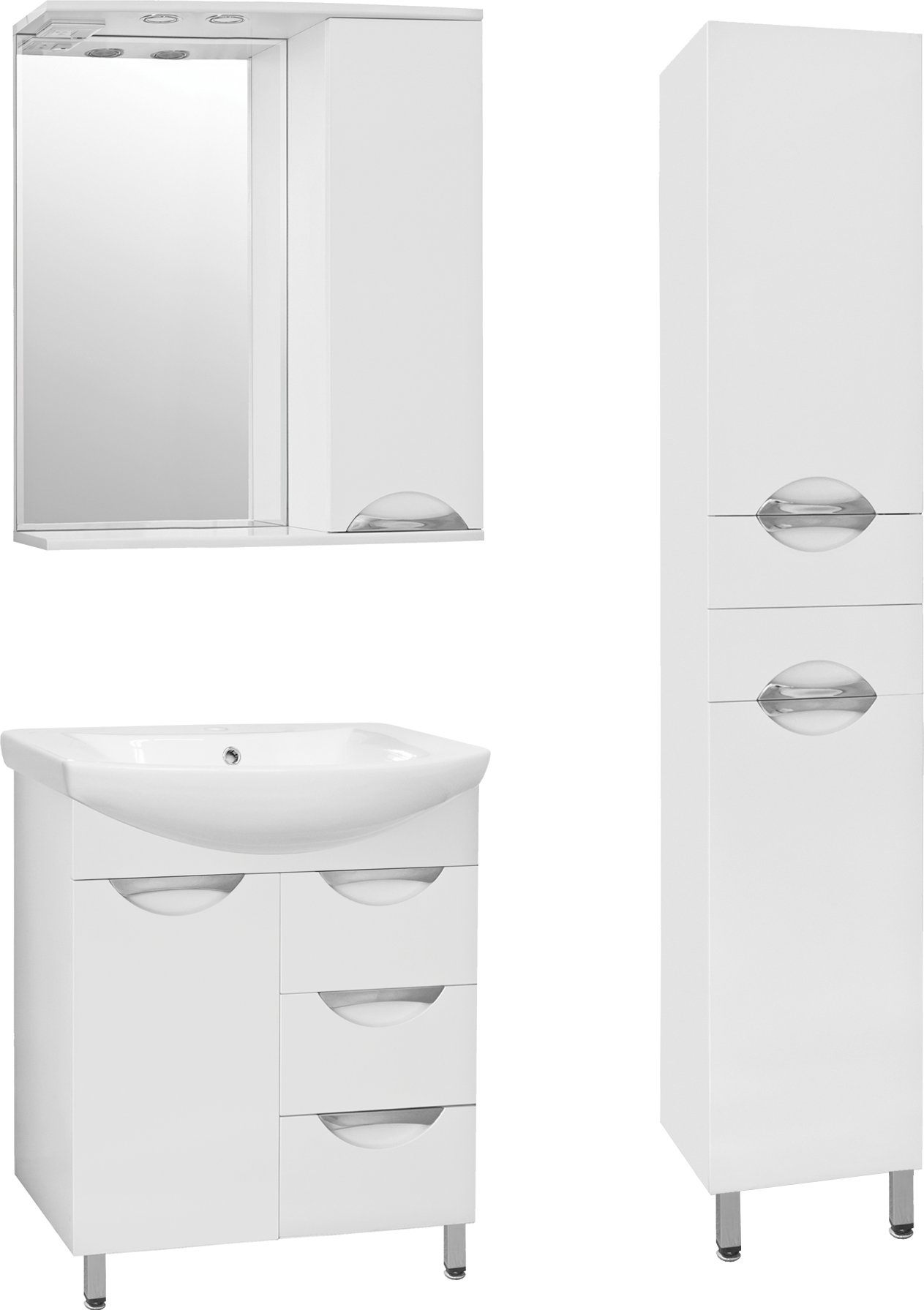 Тумба с раковиной Style Line Жасмин 70 белая - 3
