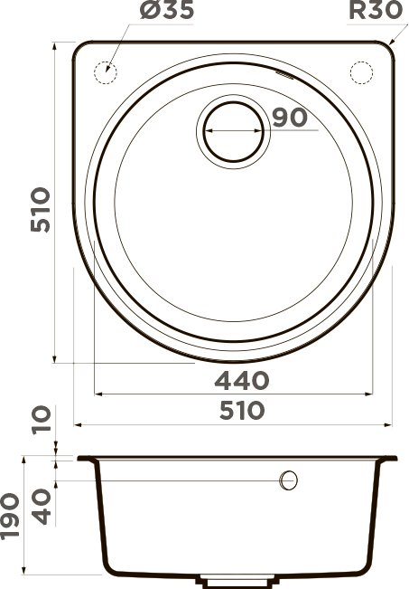 Мойка кухонная Omoikiri Akegata 51 черная 4993758 - 2