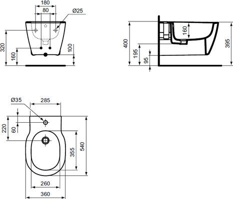 Биде подвесное Ideal Standard Connect  E772201 - 4
