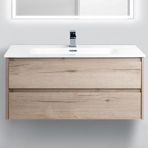 Тумба с раковиной BelBagno Kraft 100 rovere galifax bianco - 0