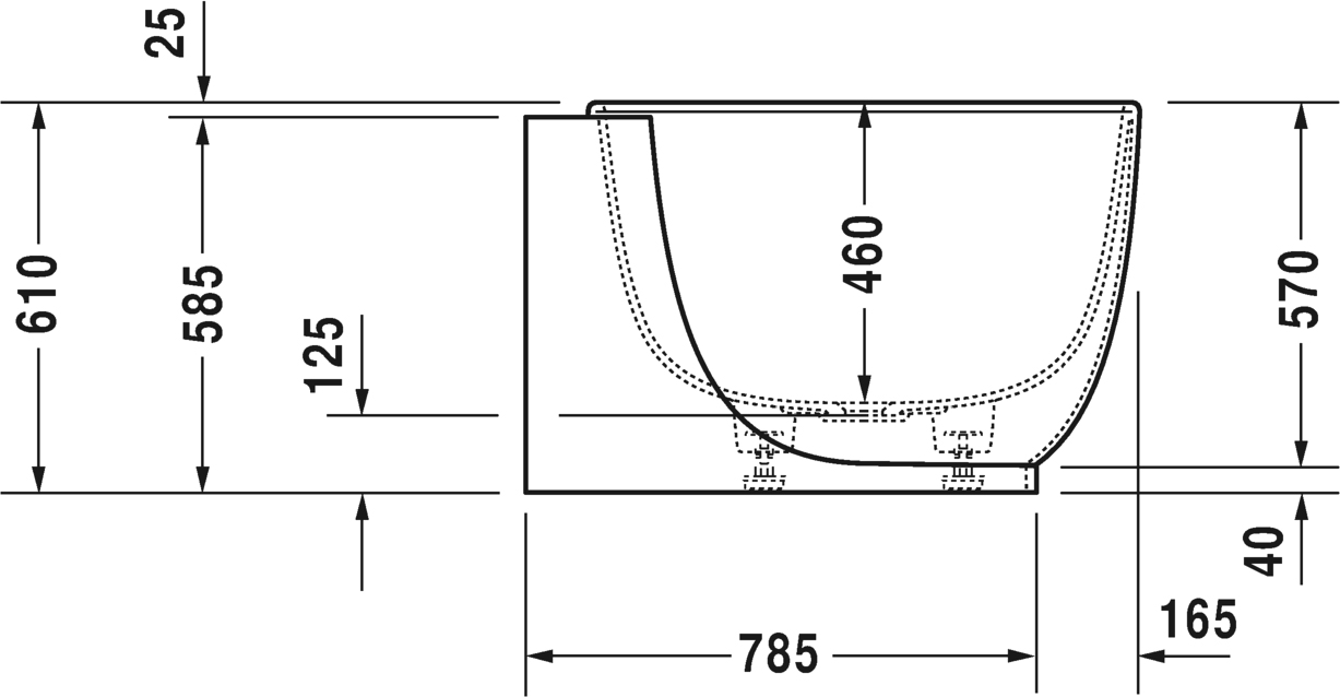 Ванна из искусственного камня Duravit Luv 185x95 R 700432000000000 - 3