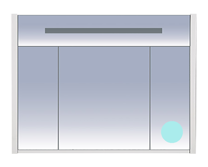 Джулия -105 Шкаф голубой зеркальный Л-Джу04105-0610 - 0