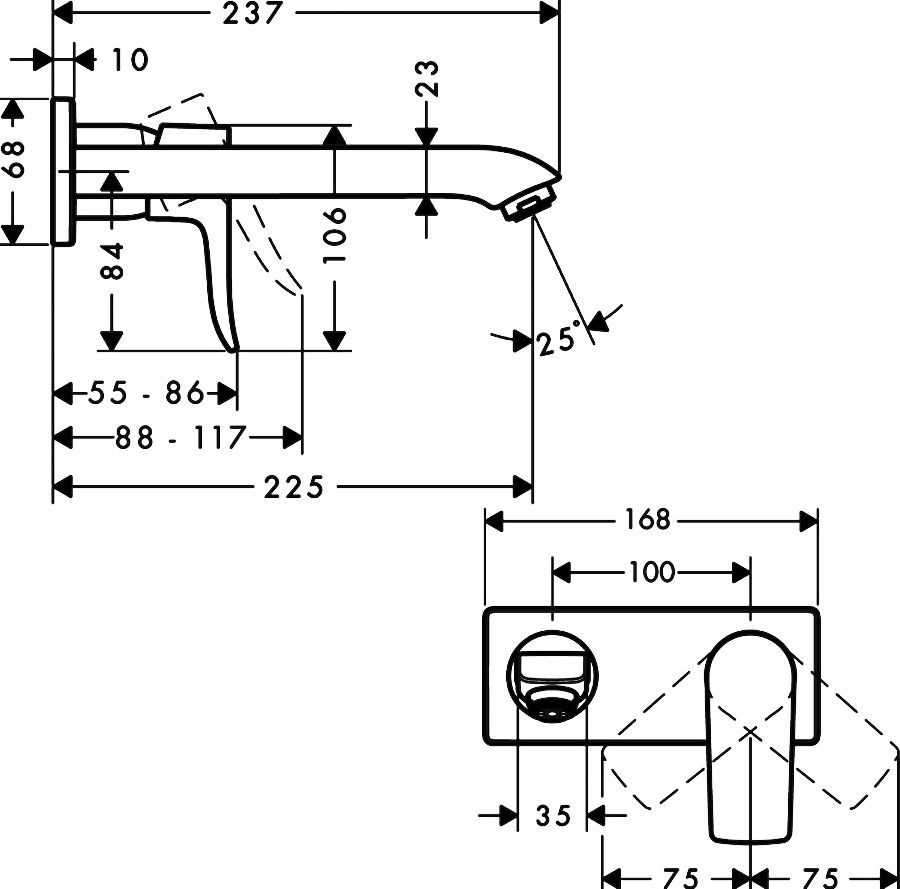 Смеситель Hansgrohe Metris 31086000 для раковины - 3