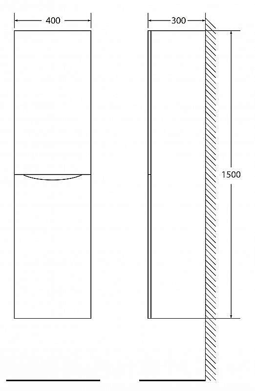 Шкаф BelBagno FLY-MARINO 1500 40 Rovere Grigio FLY-MARINO-1500-2A-SC-RG-P-L - 1