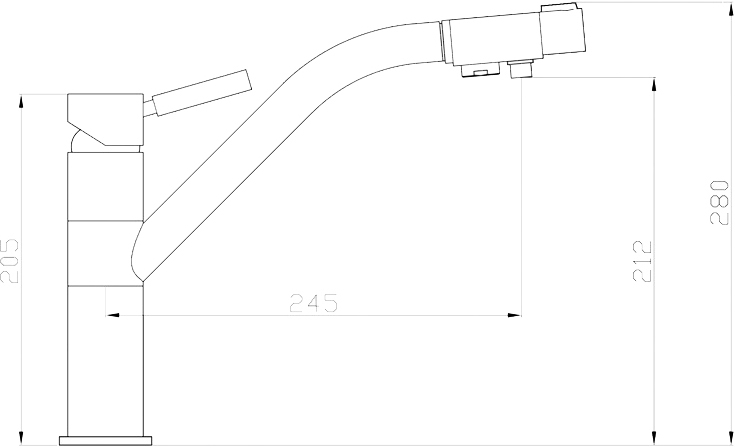 Смеситель Zorg Sanitary ZR 401 KF nickel для кухонной мойки ZR 401 KF  NICKEL - 1