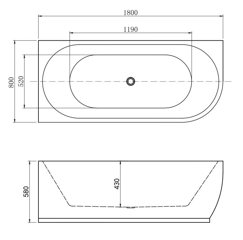 Акриловая ванна Aquanet Elegant А 260048 180, белая 3805-N-GW - 1