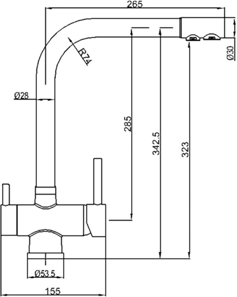 Смеситель Zorg Sanitary ZR 348 YF Nickel для кухонной мойки - 1