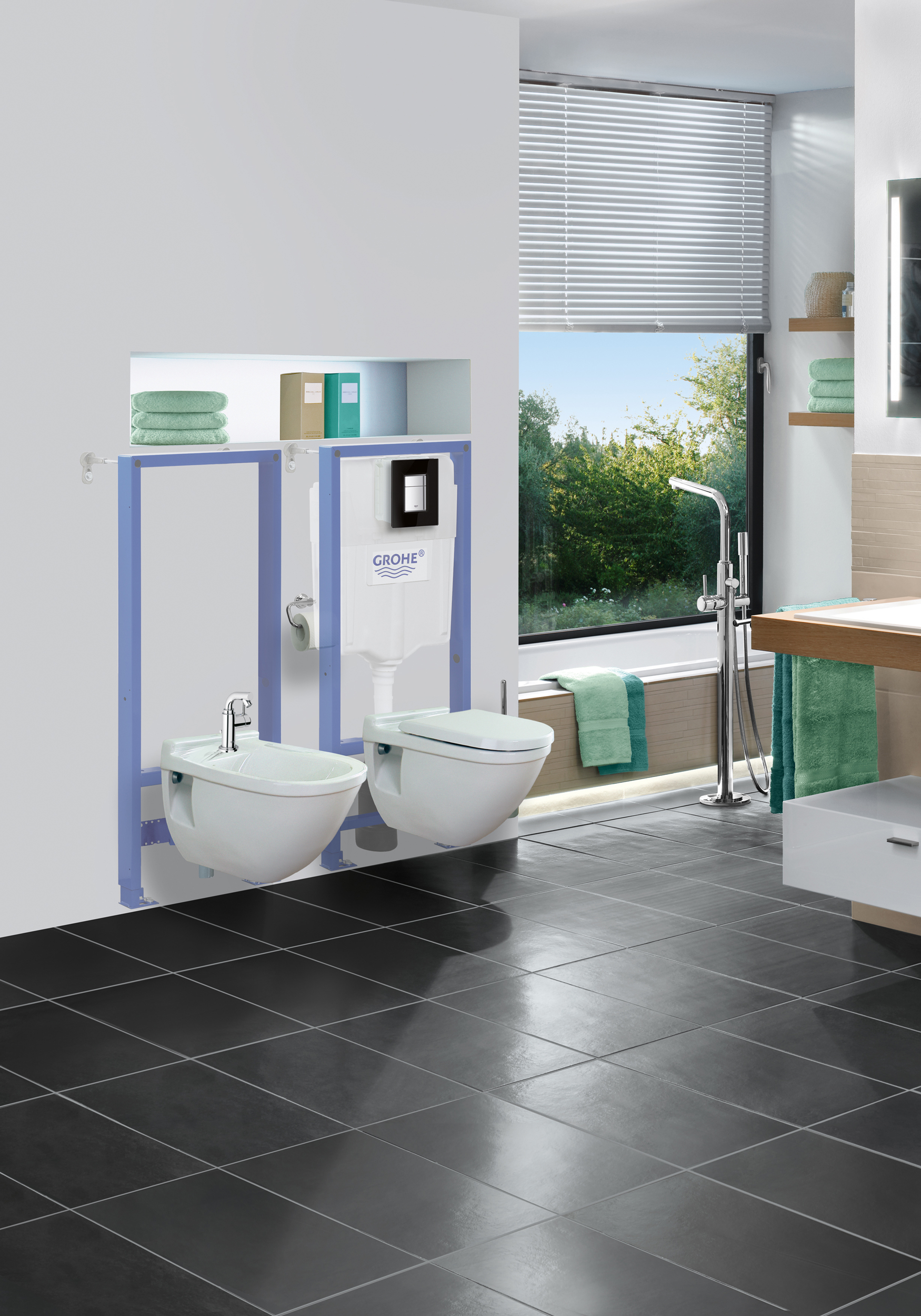 Система инсталляции для унитазов Grohe Rapid SL 38827000 5 в 1 с кнопкой смыва - 1