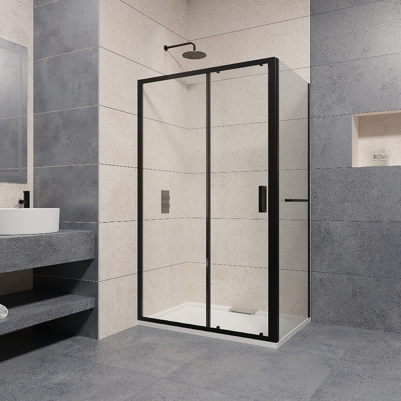 Душевой уголок RGW Passage PA-76-1B 150x80  профиль черный стекло прозрачное 350876158-14 - 1