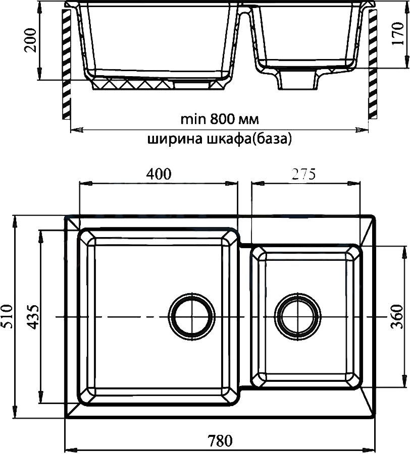 Мойка кухонная GranFest Practic GF-P780K песочный P-780 K пес - 3