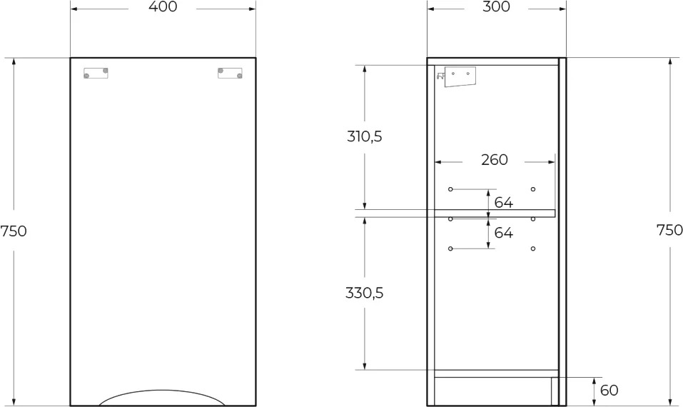 Шкаф BelBagno Fly -Marino R bianco lucido FLY-MARINO-750-1A-SC-BL-P-R - 6