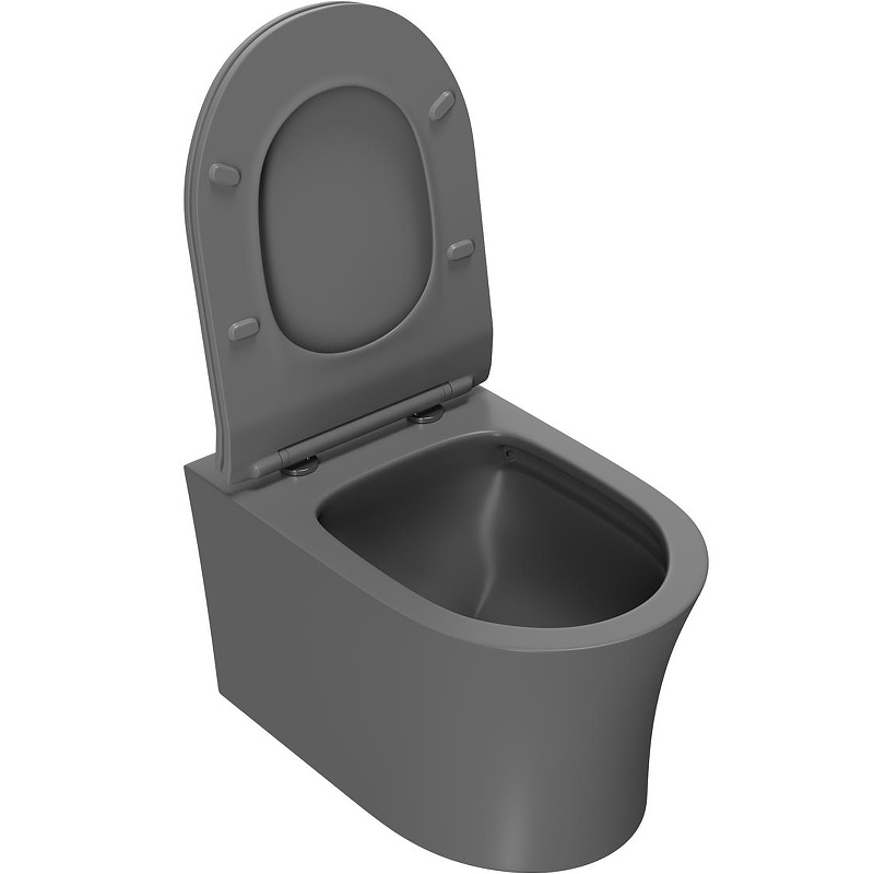 Унитаз подвесной Point Вега серый с сиденьем микролифт PN41711GM - 2