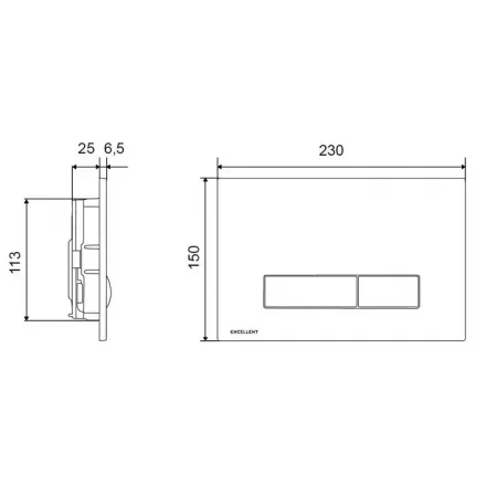 Кнопка смыва Excellent Aurro белая матовая INEX.AU230.150.WH - 2