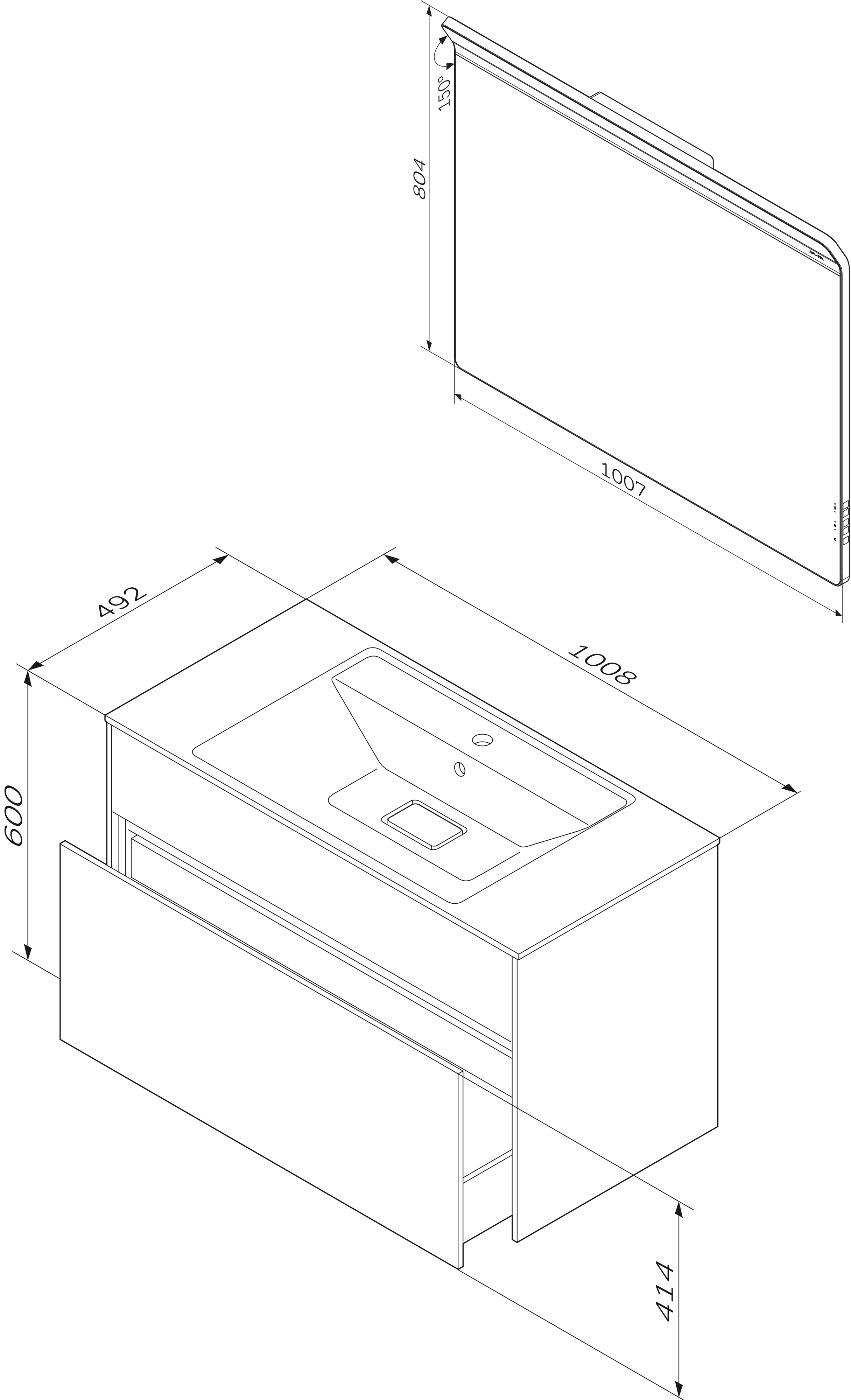 Мебель для ванной Am.Pm Inspire V2.0 100 элегантный серый - 9