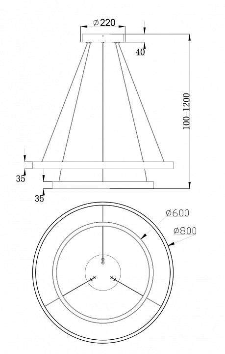 Подвесной светодиодный светильник Maytoni Rim MOD058PL-L74W4K - 4