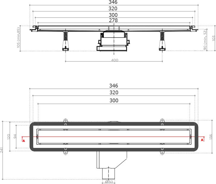 Душевой лоток Pestan Confluo Premium Gold Line 300 с решеткой 13100050 - 4