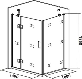 Душевой уголок Good Door Saturn WTW+SP левый 140х100х185 см - 3