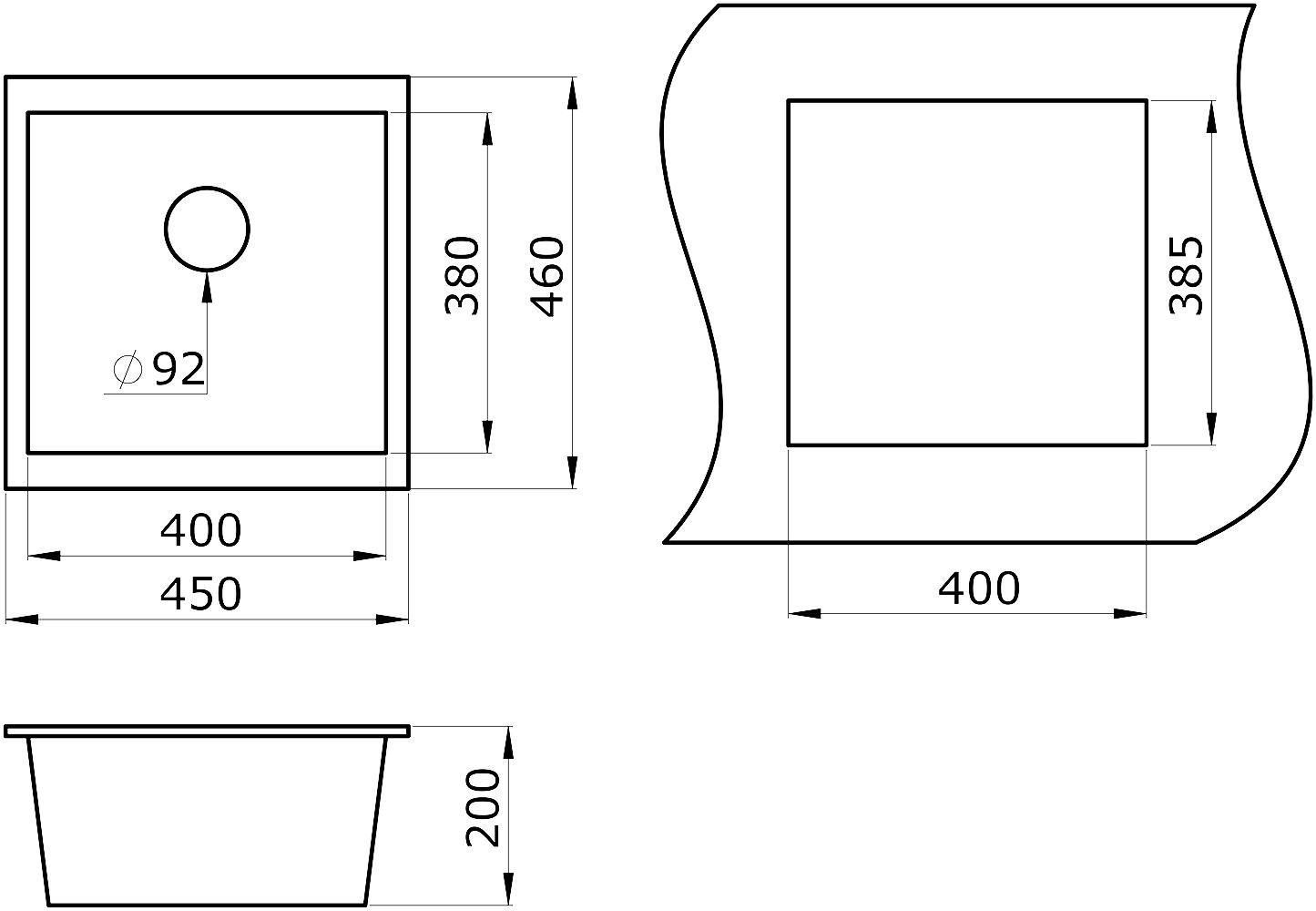 Мойка кухонная Paulmark Brilon 45 графит PM104546-DG - 2