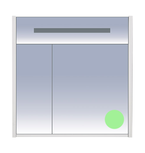 Джулия - 85 Шкаф салатовый зеркальный Л-Джу04085-0710 - 0