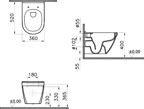 Комплект VitrA S50 9003B003-7201 кнопка хром - 10