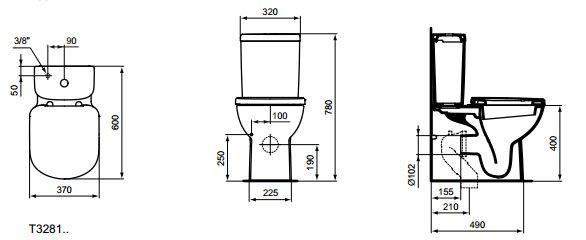 Унитаз напольный Ideal Standard Tempo с крышкой, белый (T328101) - 1