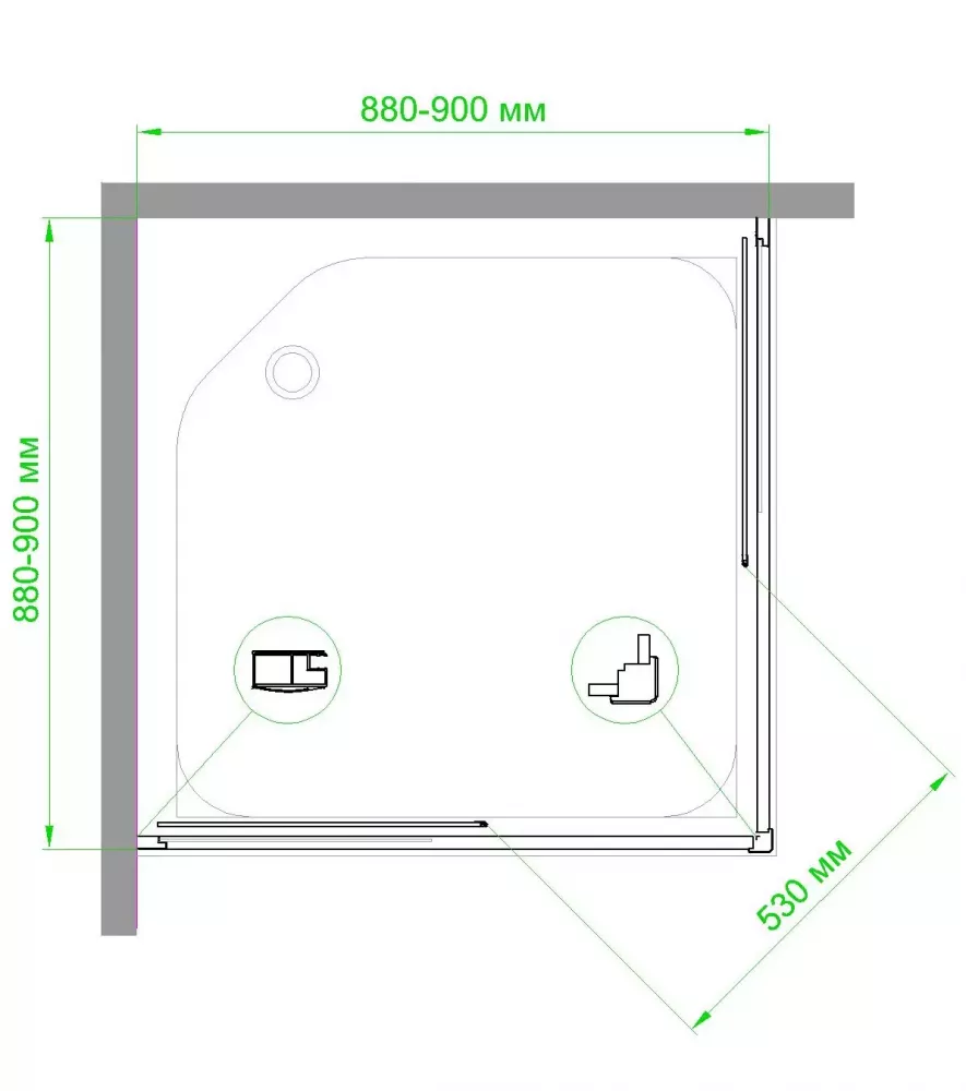 Душевой уголок Royal Bath HPD 90х90 профиль белый стекло матовое RB90HPD-C - 3