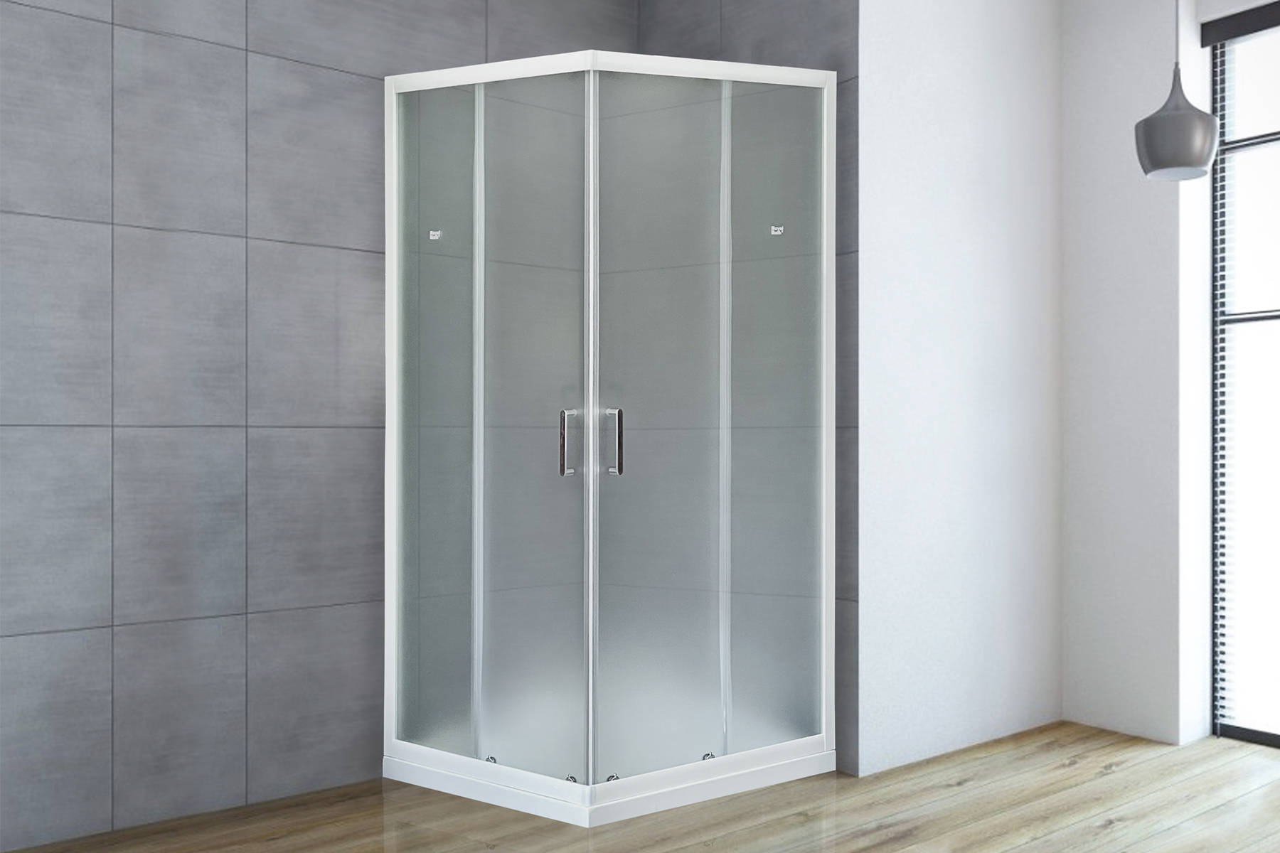 Душевой уголок Royal Bath HPD 95x95 профиль белый стекло матовое RB95HPD-C - 1