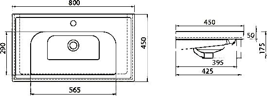 Мебельная раковина Opadiris CeraStyle Frame 80 031200-u - 3