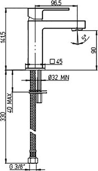 Смеситель для раковины Paini Dax-R 84CR205RSKM - 1