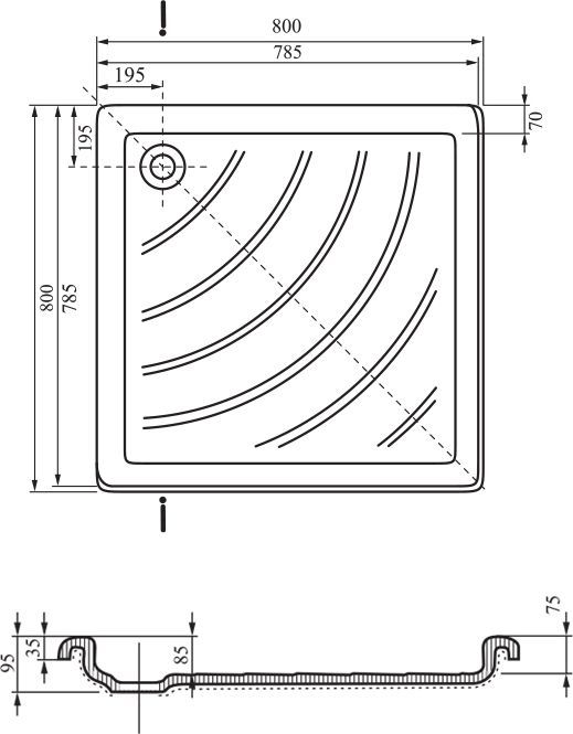 Поддон для душа Ravak Angela-80 LA A014401220 - 4