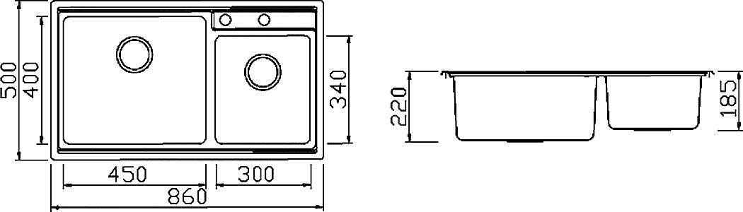 Мойка кухонная Seaman Eco Roma SMR-8650B с клапан-автоматом SMR-8650B.B - 1