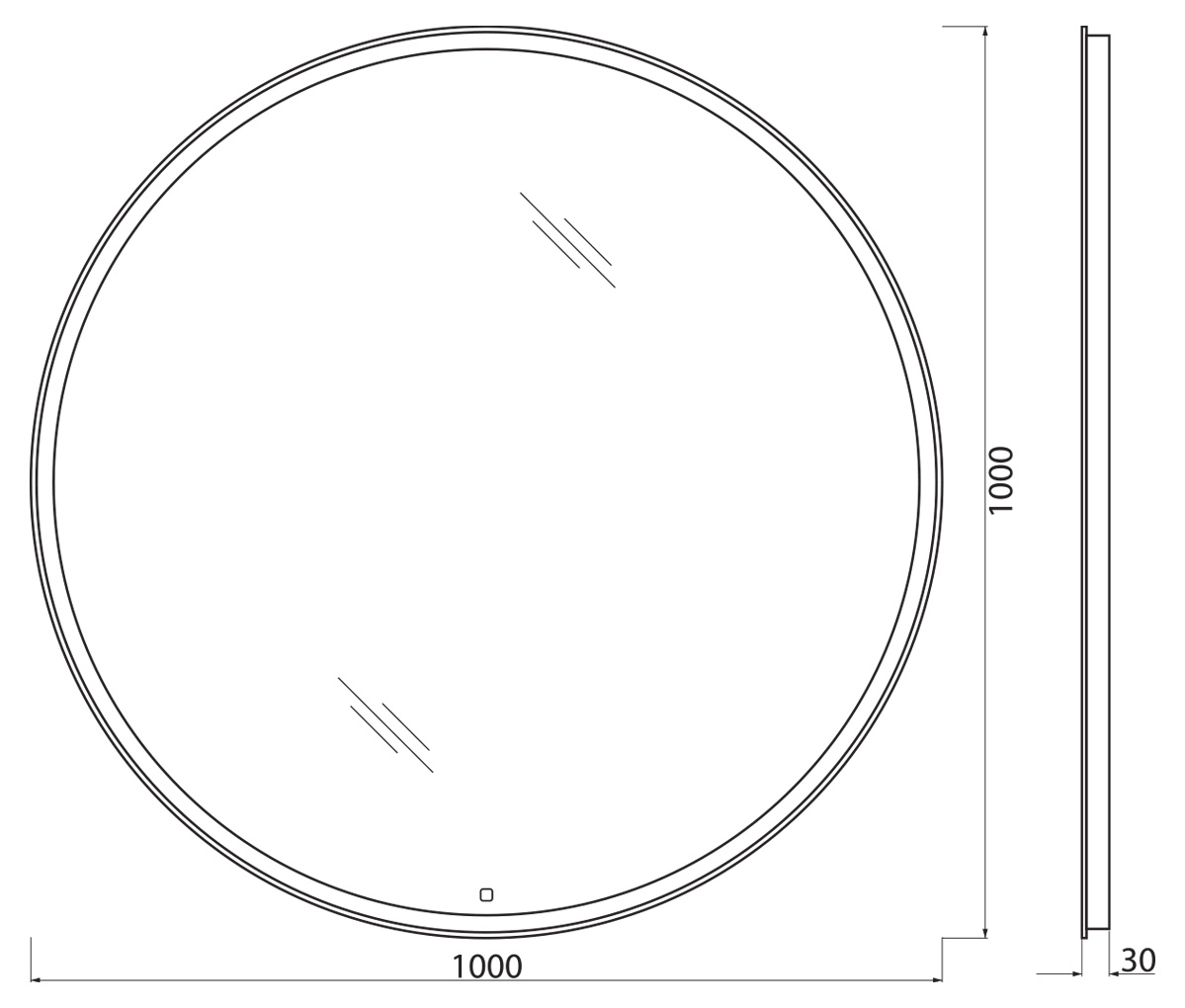 Зеркало BelBagno 100х100 с подсветкой  SPC-RNG-1000-LED-TCH - 5