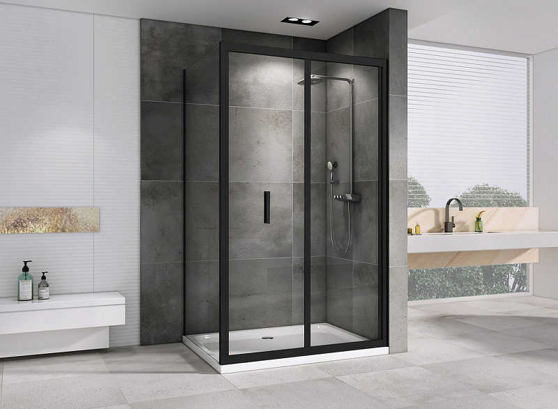 Душевой уголок Abber Sonnenstrand 120x75 профиль черный стекло прозрачное AG07120B-S75B - 1
