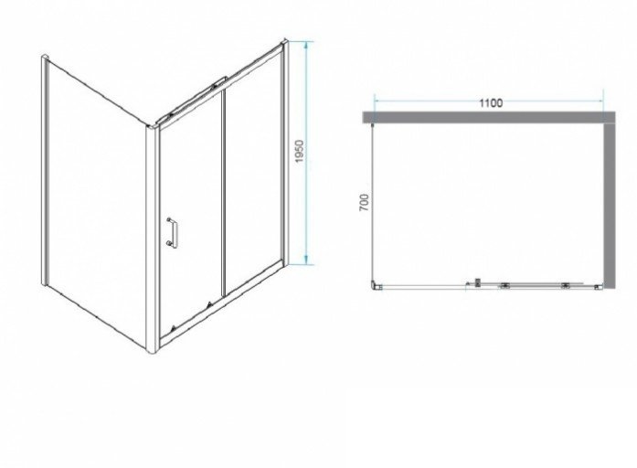 Душевой уголок RGW Passage PA-74 110x70 профиль хром стекло прозрачное 410874117-11 - 2