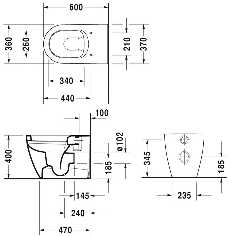 Унитаз приставной Duravit Me by Starck с крышкой, белый (2169090000) - 1