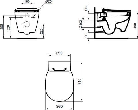 Чаша для подвесного унитаза Ideal Standard Connect AquaBlade белый E047901 - 8